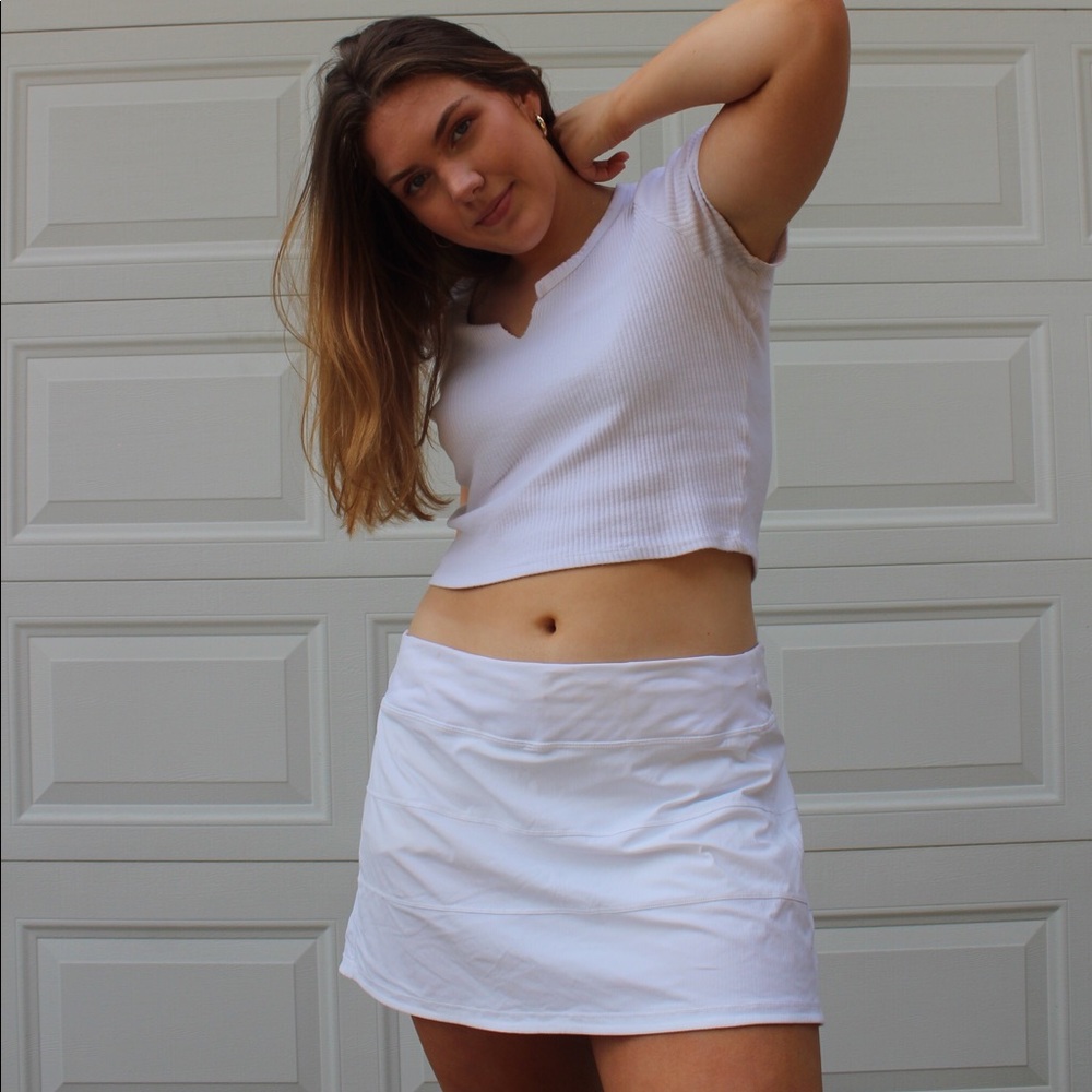 White Lululemon Pace Rival Skirt TALL